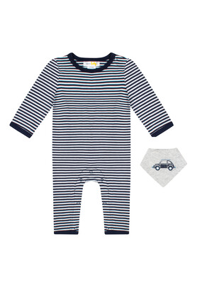 Striped Playsuit and Bib Set